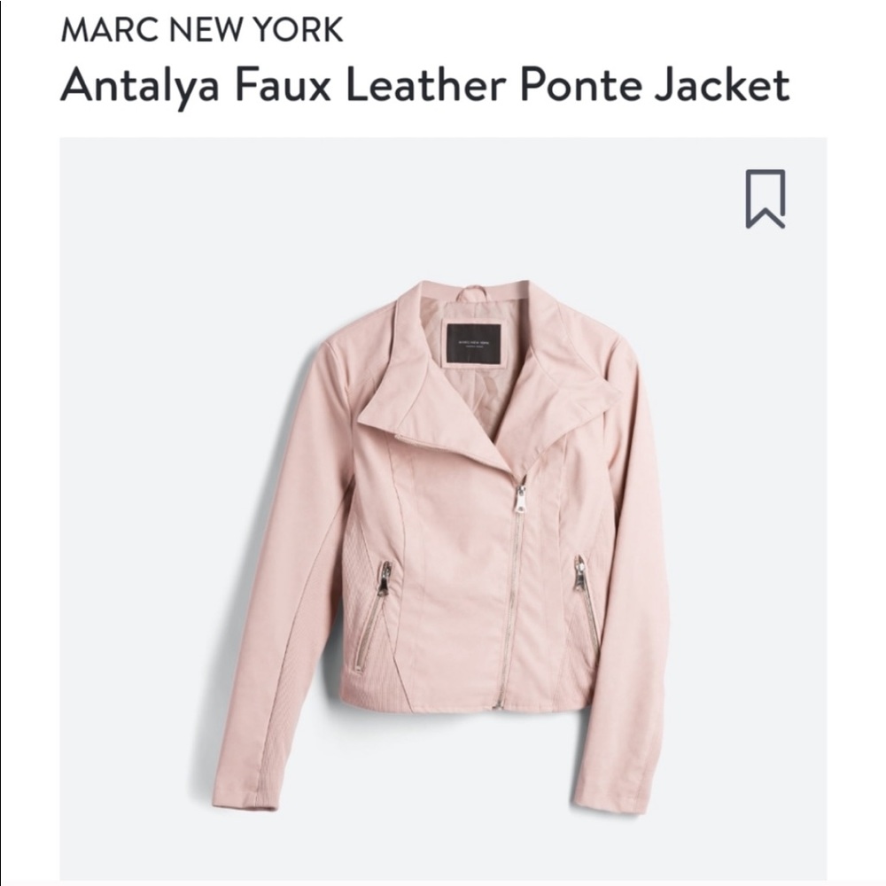 Marc New York Antalya Faux Leather Ponte Jacket